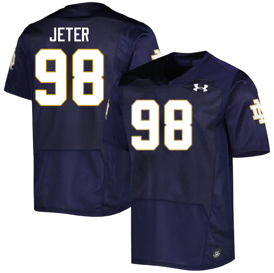 Men #98 Mitch Jeter Notre Dame Fighting Irish College Football Jerseys Stitched-Navy